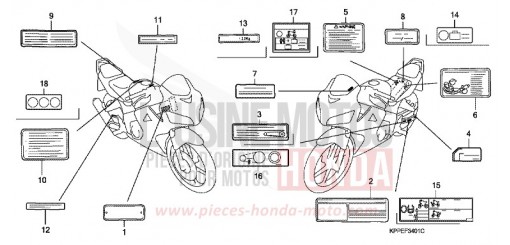 ETIQUETTE DE PRECAUTIONS (CBR125RW7/RW9/RWA) CBR125RW9 de 2009